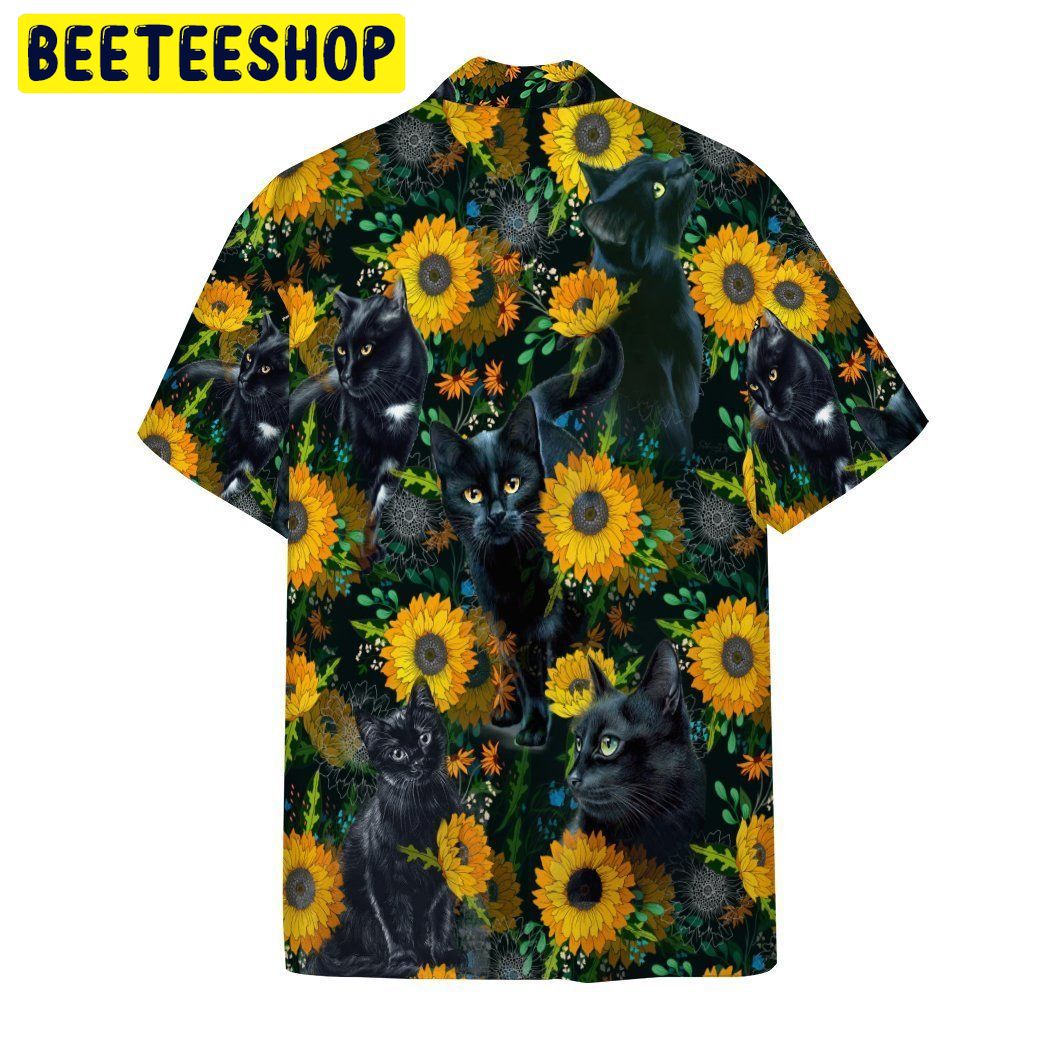 Art Black Cat 3D All Over Printed Trending Hawaiian Shirt Art Black Cat 3D All Over Printed Trending Hawaiian Shirt