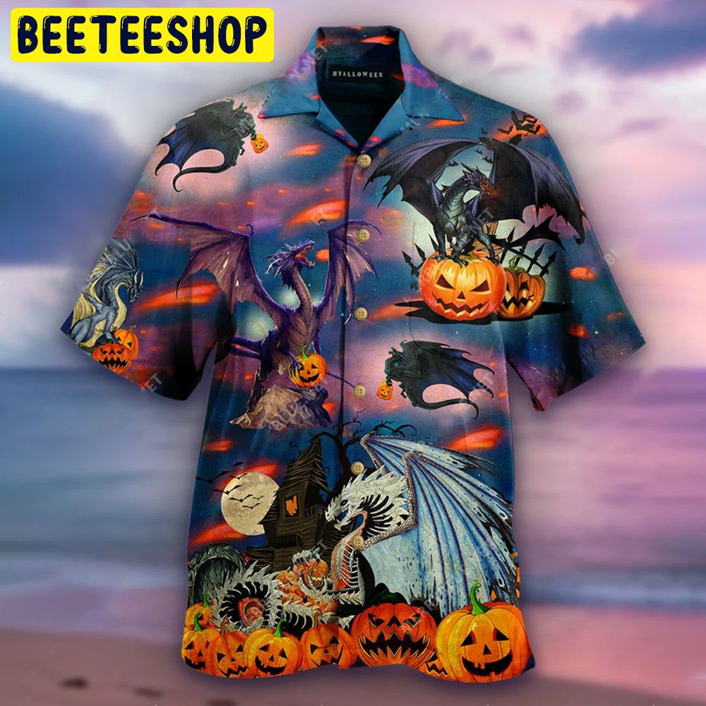 Art Dragon Halloween Trending Hawaiian Shirt Art Dragon Halloween Trending Hawaiian Shirt