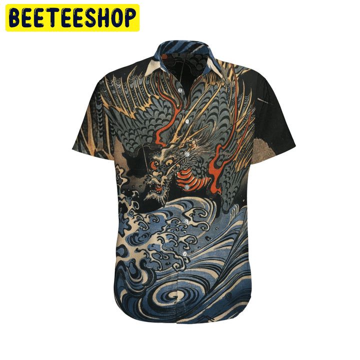 Art Japanese Aesthetic Ukiyoe Dragon Kanagawa Trending Hawaiian Shirt Art Japanese Aesthetic Ukiyoe Dragon Kanagawa Trending Hawaiian Shirt