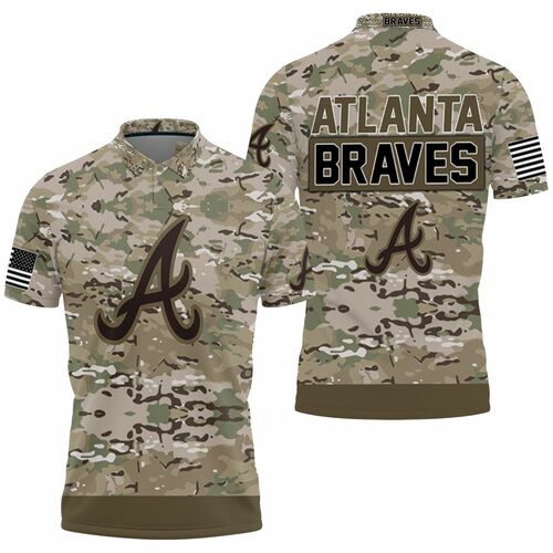 Atlanta Braves Camouflage Veteran 3D All Over Print Polo Shirt Atlanta Braves Camouflage Veteran 3D All Over Print Polo Shirt