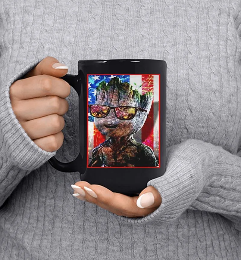 Baby Groot Happy New Year America Flag Mug Baby Groot Happy New Year America Flag Mug