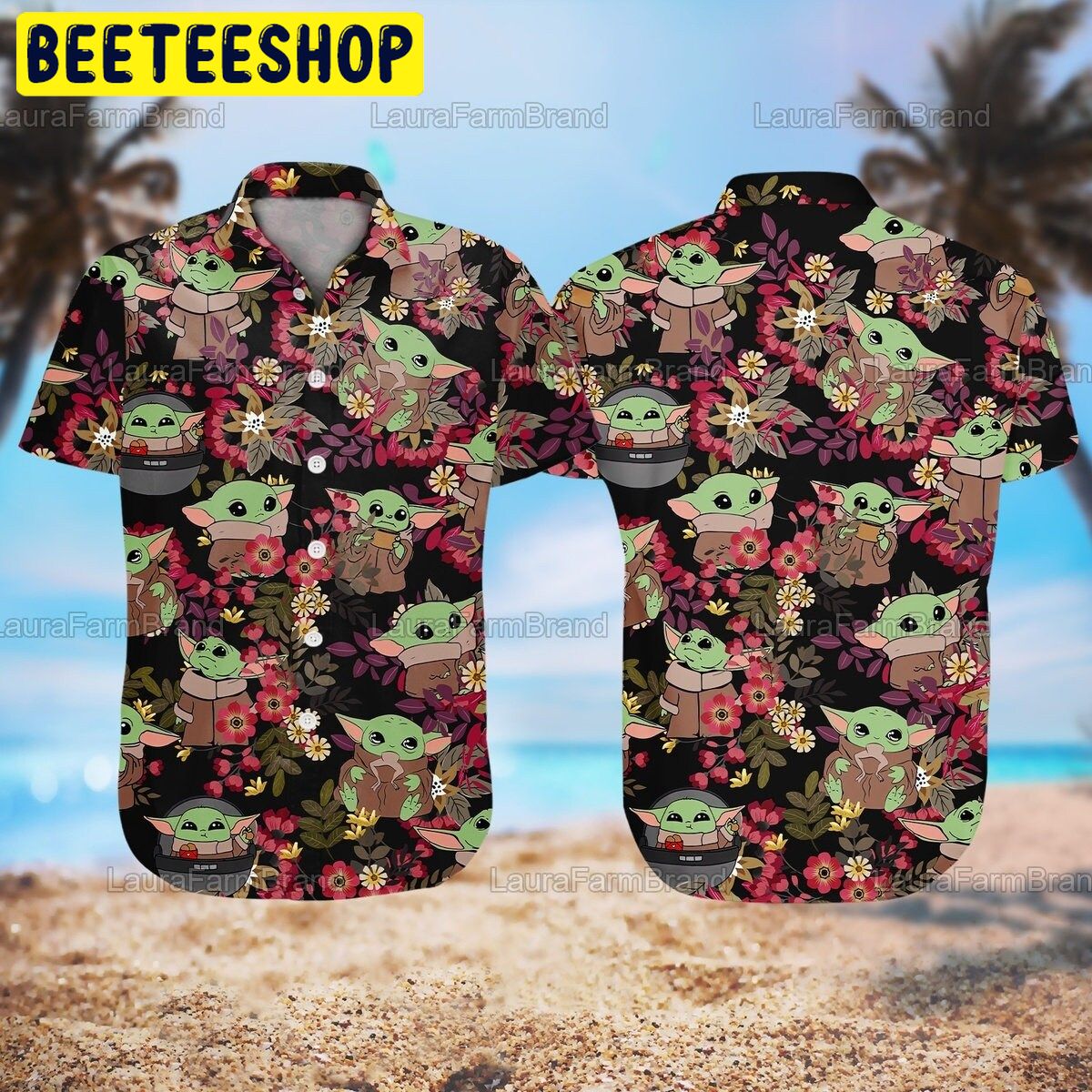 Baby Yoda Beach Trending Hawaiian Shirt Baby Yoda Beach Trending Hawaiian Shirt