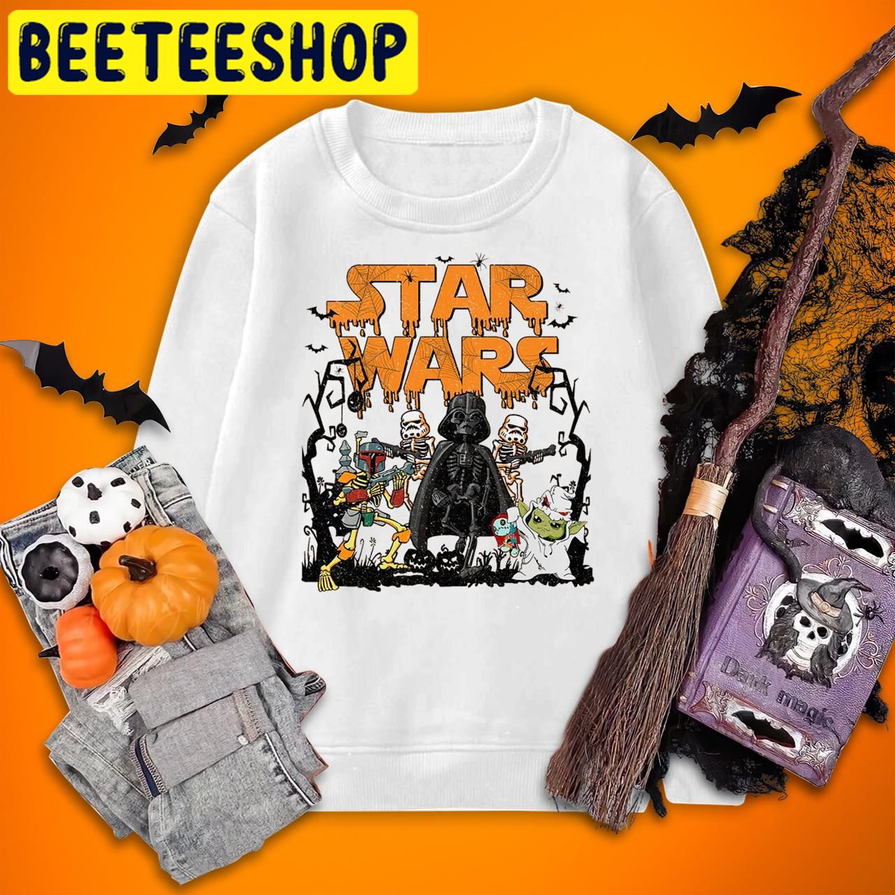 Baby Yoda Darth Vader Star Wars Vintage Star Wars Skeleton Halloween Trending Unisex T-Shirt Baby Yoda Darth Vader Star Wars Vintage Star Wars Skeleton Halloween Trending Unisex T-Shirt