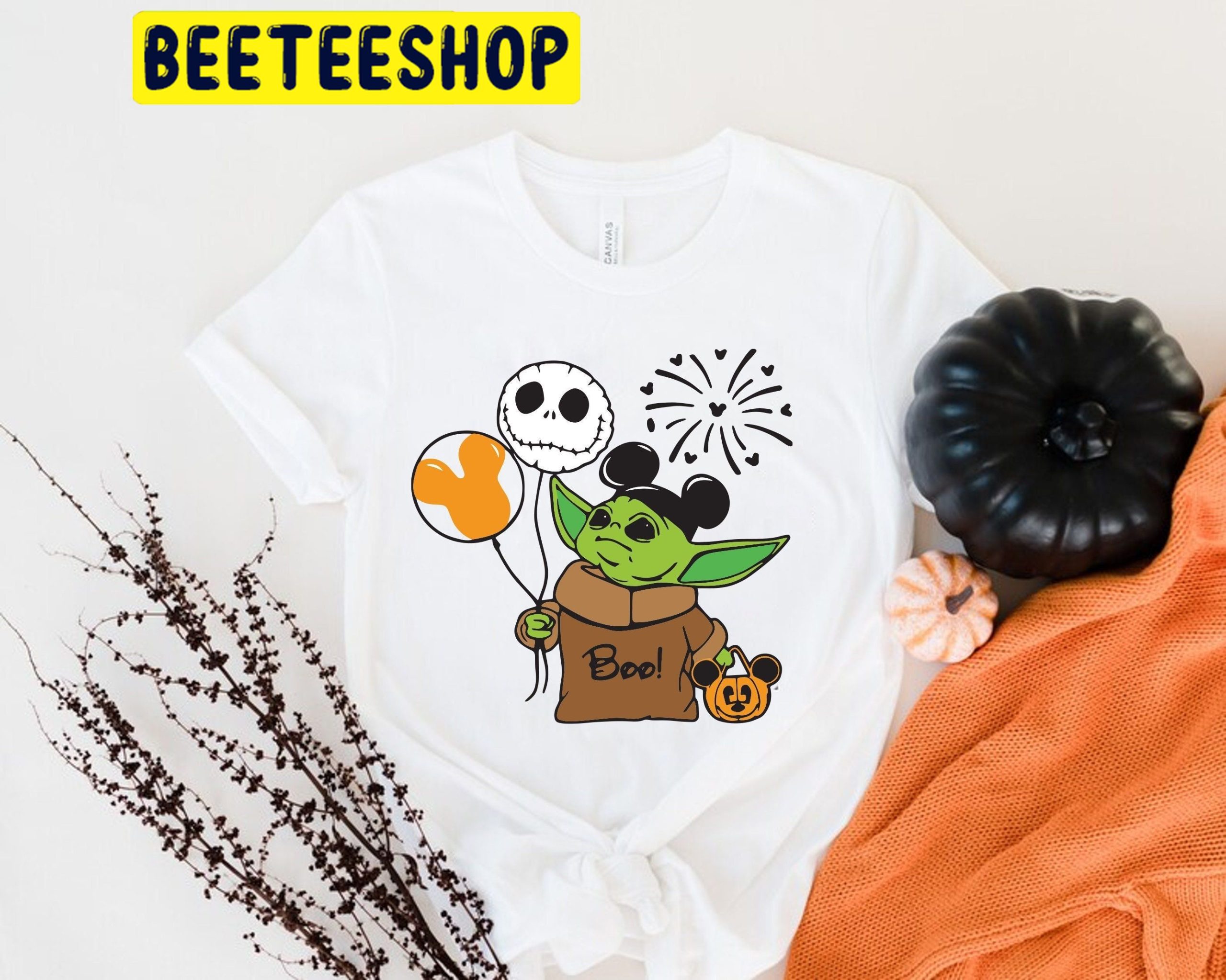 Baby Yoda Mickey Ear And Pumpkin HalloweenTrending Unisex Shirt Baby Yoda Mickey Ear And Pumpkin HalloweenTrending Unisex Shirt