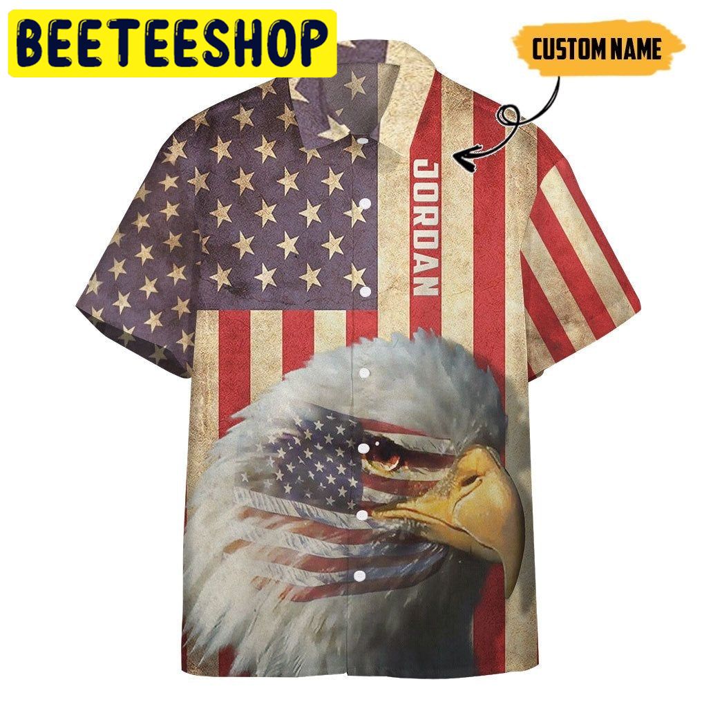 Bald Eagle American Custom Name Hawaiian Shir Bald Eagle American Custom Name Hawaiian Shir