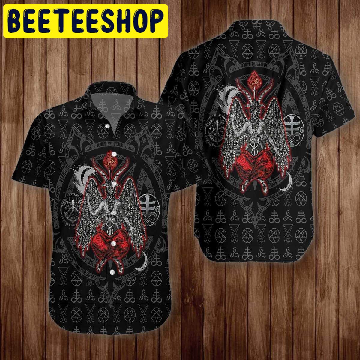 Baphomet Demon Satanism Pentagram Hawaiian Shirt Baphomet Demon Satanism Pentagram Hawaiian Shirt