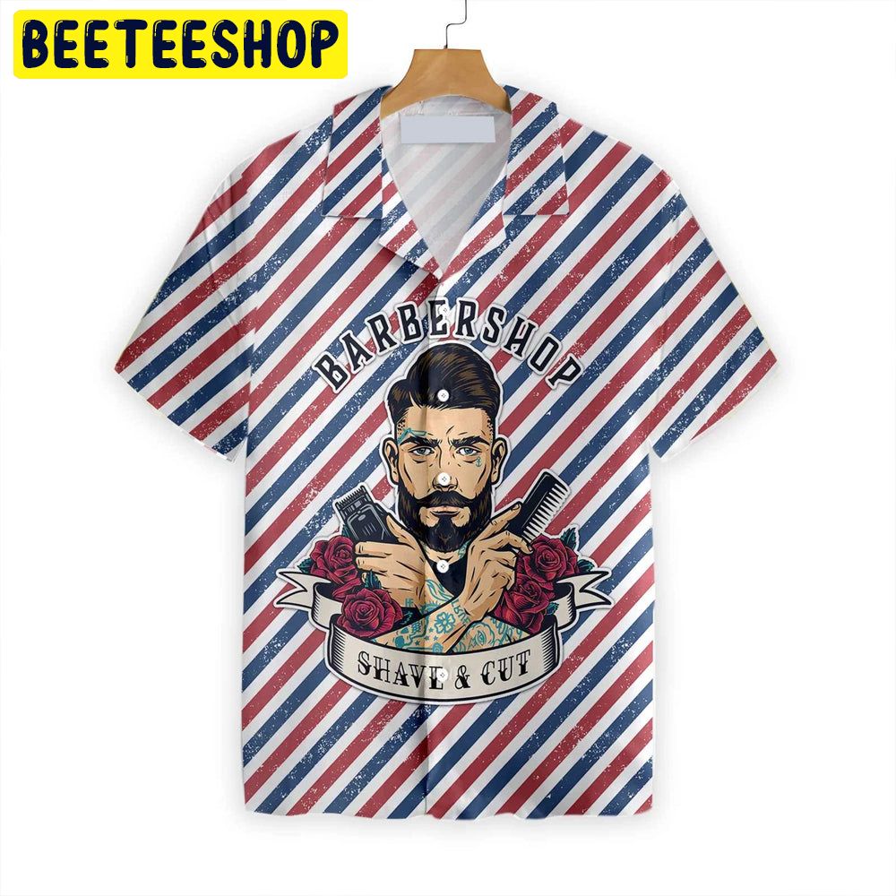 Barbershop Trending Hawaiian Shirt Design Barbershop Trending Hawaiian Shirt Design