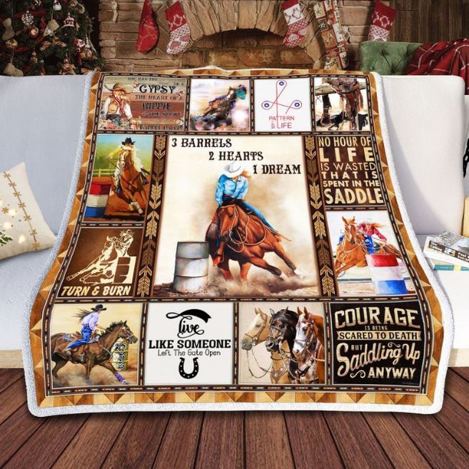 Barrel Racing 3 Barrels 2 Hearts 1 Dream Comfy Sofa Throw Blanket Barrel Racing 3 Barrels 2 Hearts 1 Dream Comfy Sofa Throw Blanket