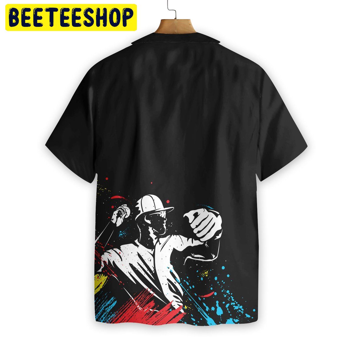 Baseball Players' Silhouettes On Paintball Pattern Trending Hawaiian Shirt Baseball Players' Silhouettes On Paintball Pattern Trending Hawaiian Shirt