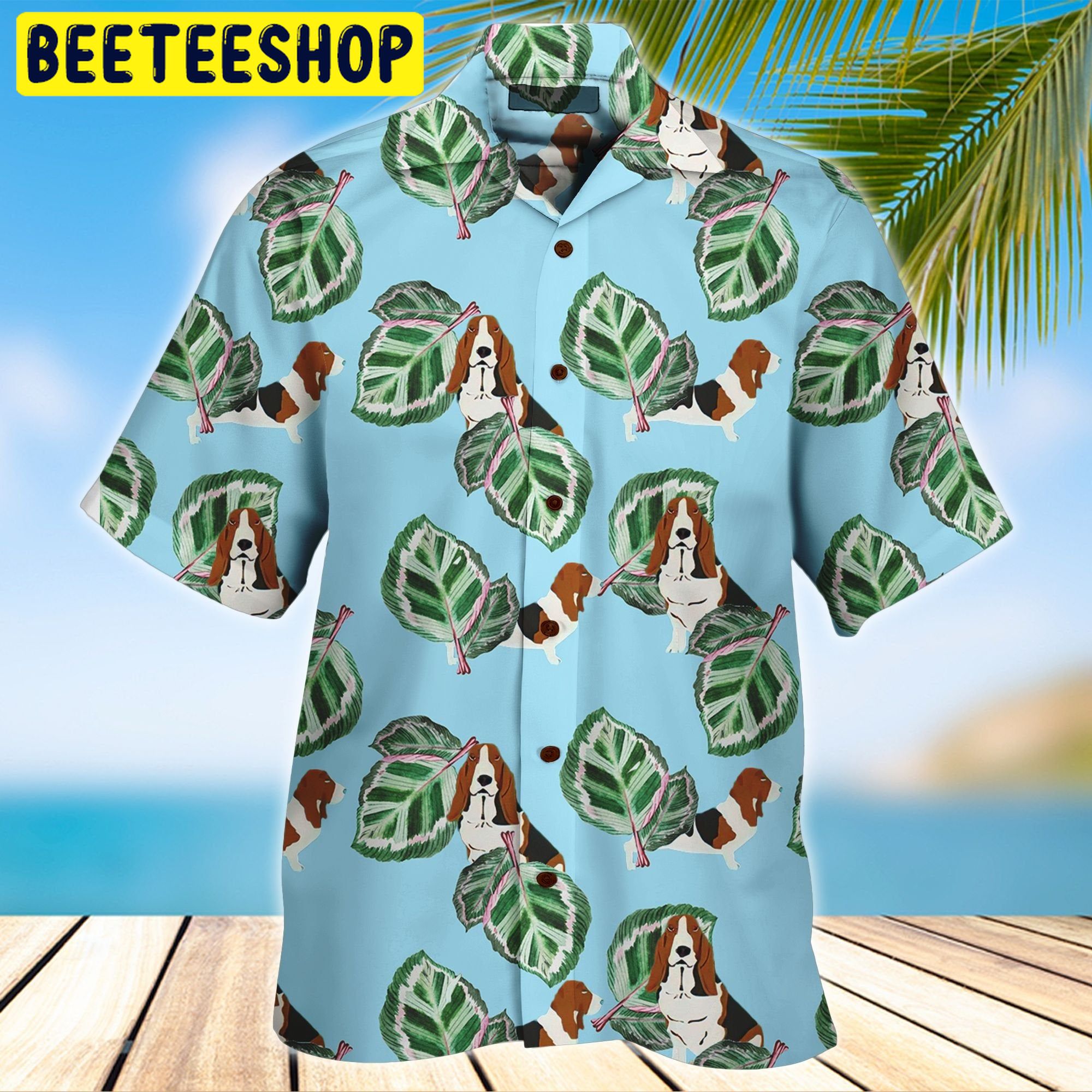 Basset Hound 3D All Over Printed Trending Hawaiian Shirt Basset Hound 3D All Over Printed Trending Hawaiian Shirt