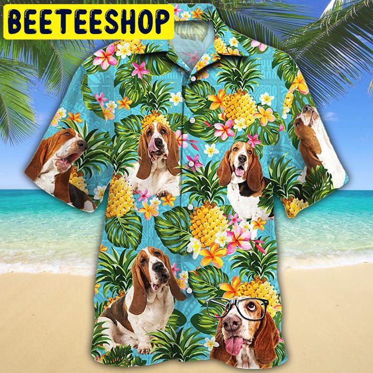 Basset Hound Dog Pineapple Hawaiian Shirt Basset Hound Dog Pineapple Hawaiian Shirt