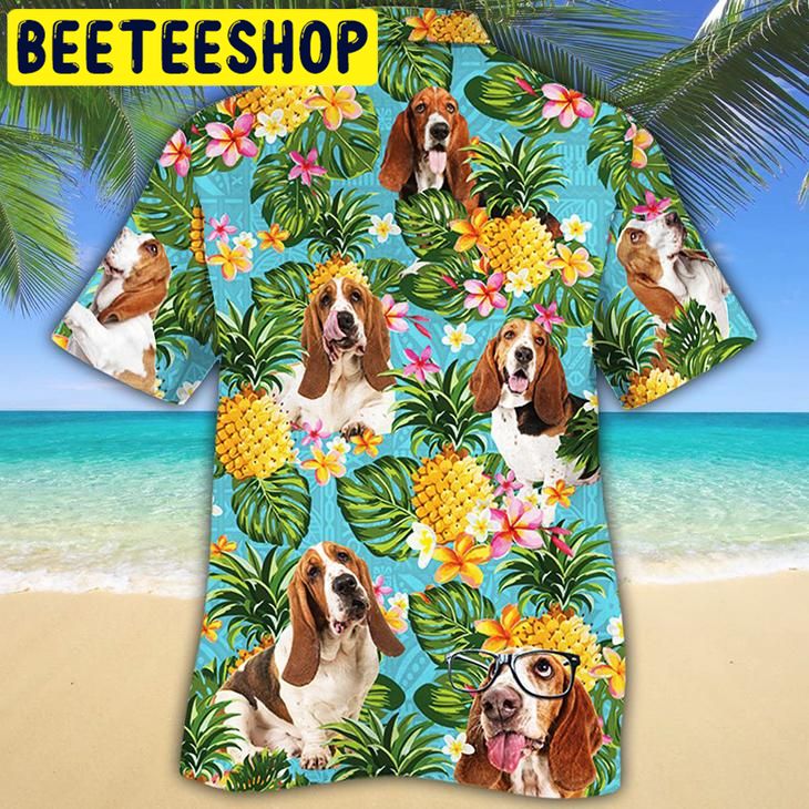 Basset Hound Dog Pineapple Hawaiian Shirt Basset Hound Dog Pineapple Hawaiian Shirt