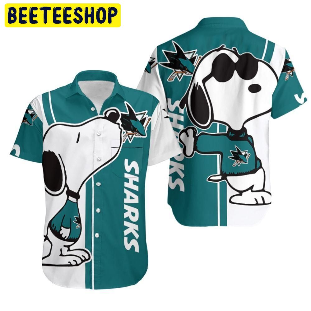 Beach San Jose Sharks Snoopy Lover 3D Printed Hawaiian Shirt Beach San Jose Sharks Snoopy Lover 3D Printed Hawaiian Shirt