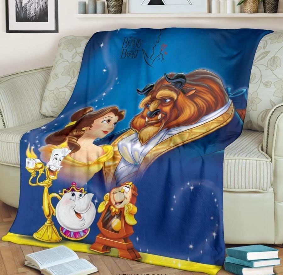 Beauty And The Beast Disney Cartoon Best Seller Fleece Blanket Throw Blanket Beauty And The Beast Disney Cartoon Best Seller Fleece Blanket Throw Blanket