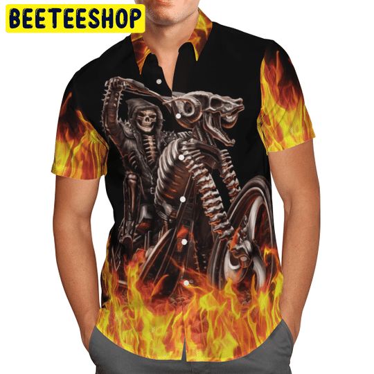 Biker Skull Trending Hawaiian Shirt Biker Skull Trending Hawaiian Shirt