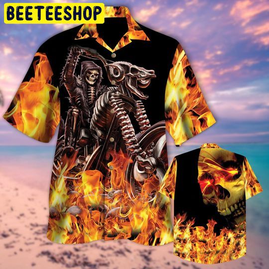 Biker Skull Trending Hawaiian Shirt Biker Skull Trending Hawaiian Shirt