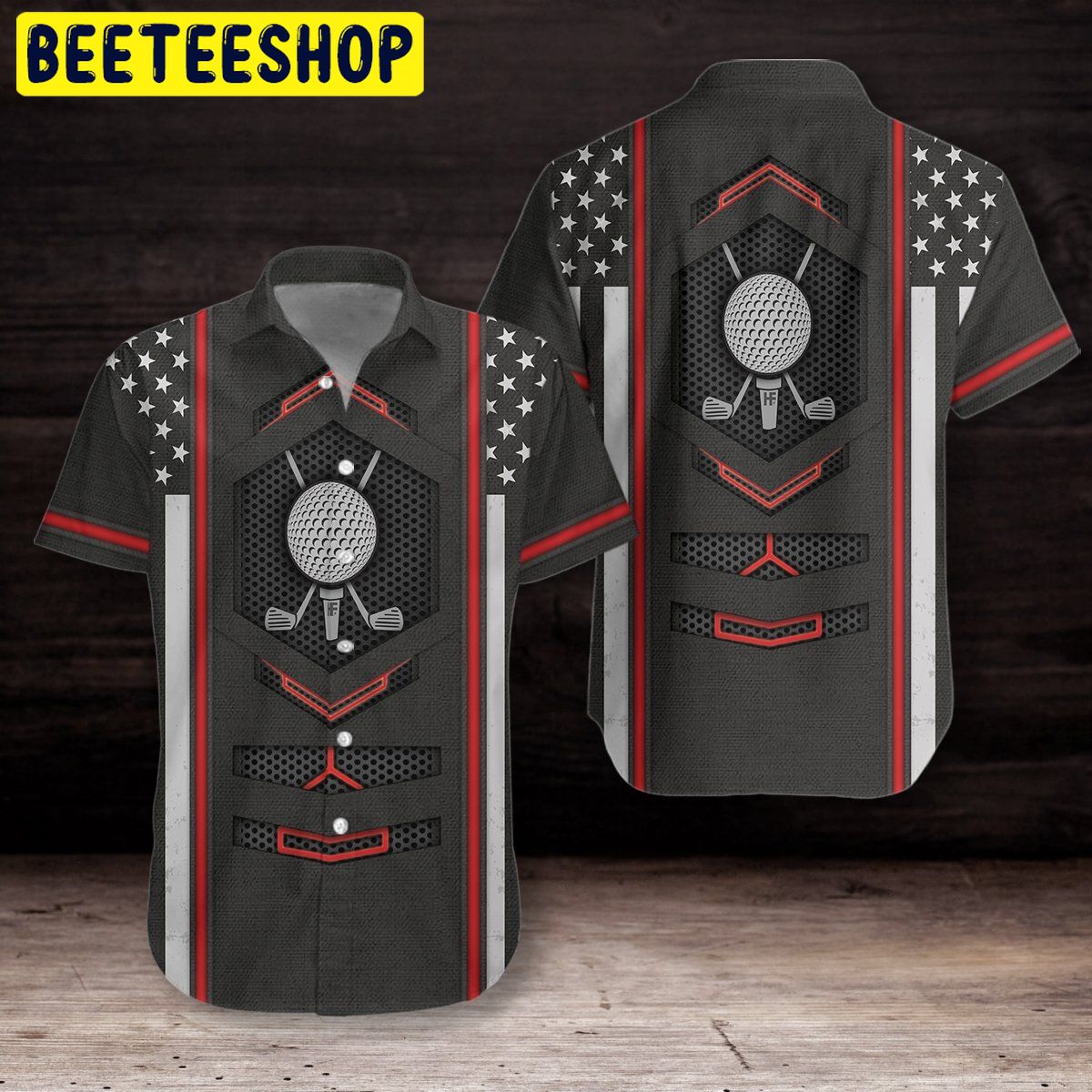 Black American Flag Golf Trending Hawaiian Shirt Black American Flag Golf Trending Hawaiian Shirt