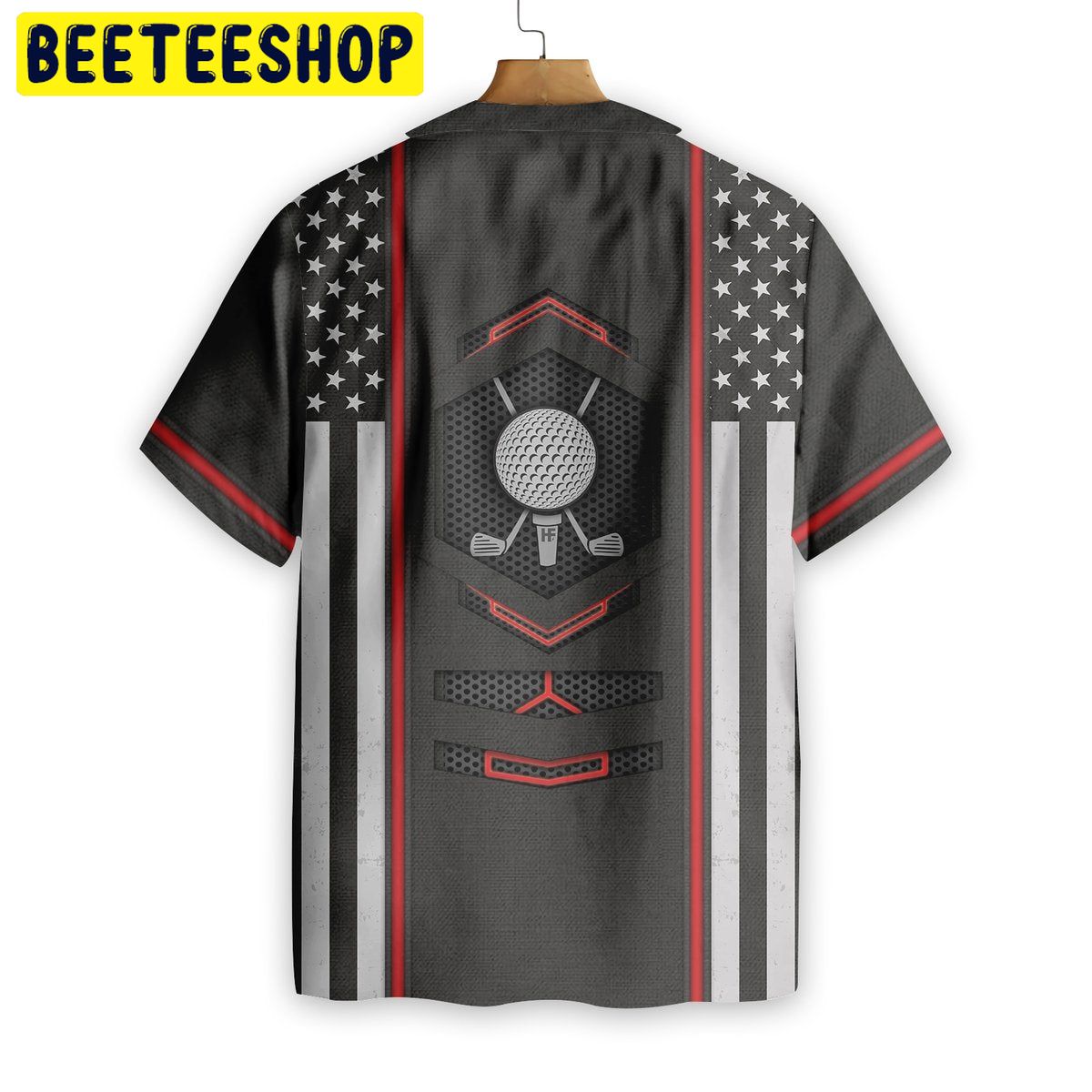 Black American Flag Golf Trending Hawaiian Shirt Black American Flag Golf Trending Hawaiian Shirt