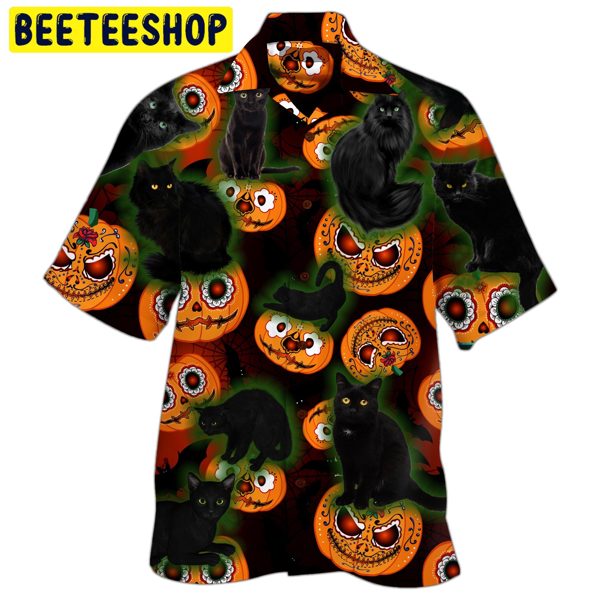 Black Cat- Halloween Trending Hawaiian Shirt Black Cat- Halloween Trending Hawaiian Shirt