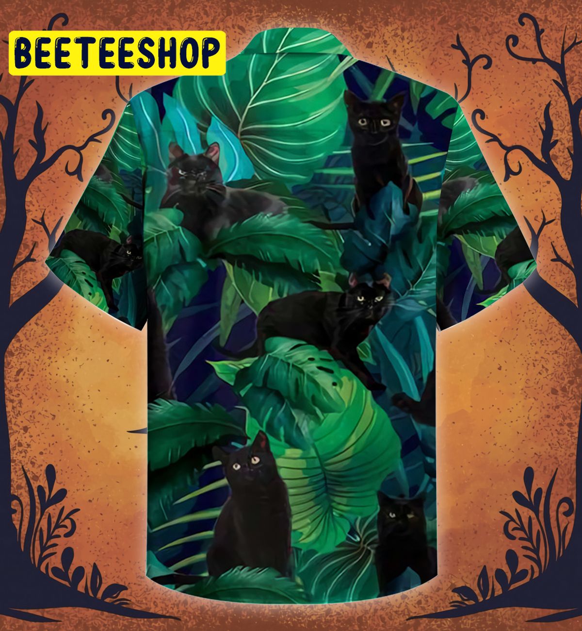 Black Cat Trending Hawaiian Shirt Black Cat Trending Hawaiian Shirt