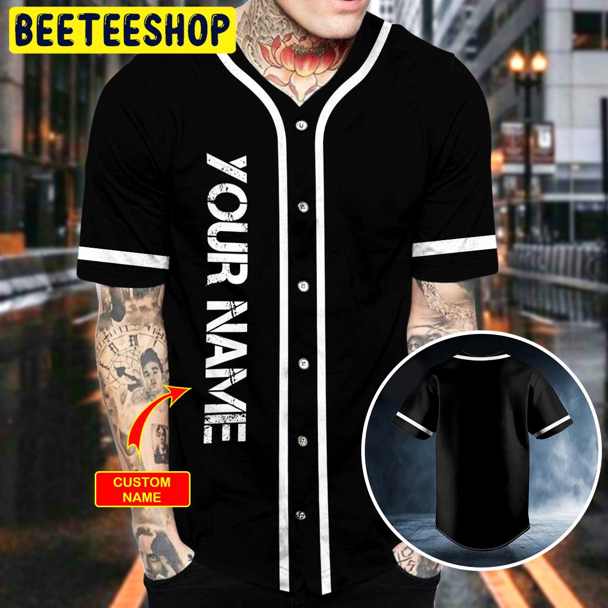 Black Custom Trending Baseball Jersey Black Custom Trending Baseball Jersey
