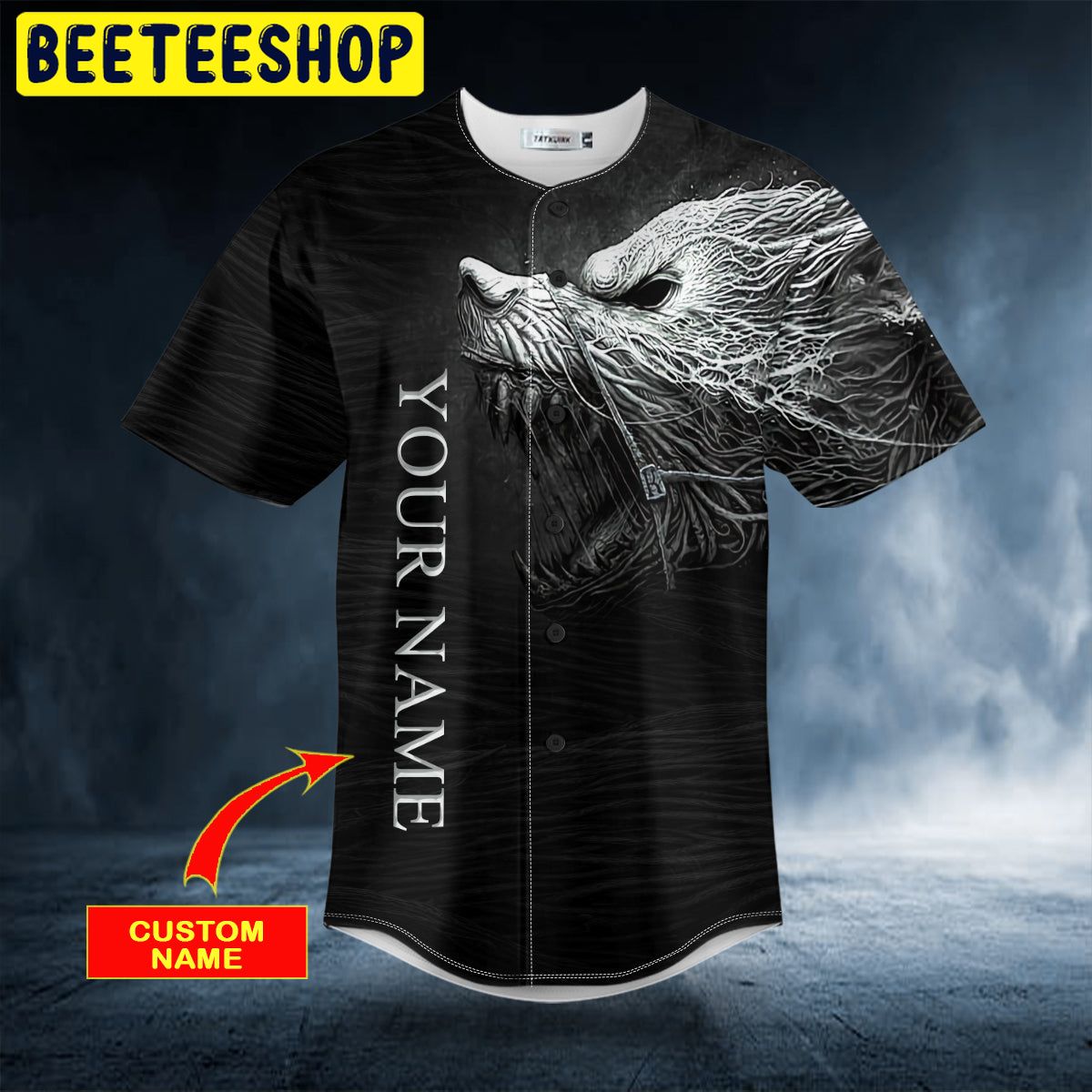 Black White Werewolf Viking Custom Trending Baseball Jersey Black White Werewolf Viking Custom Trending Baseball Jersey