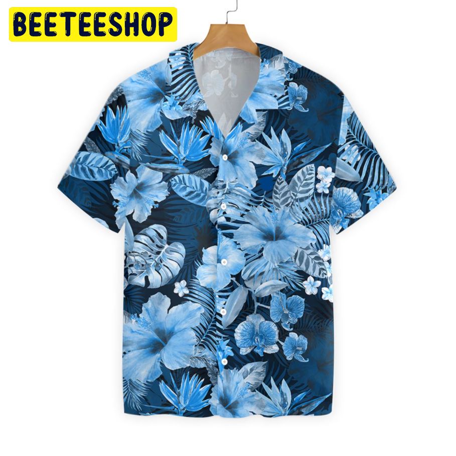 Blue Floral Flower Trending Hawaiian Shirt Blue Floral Flower Trending Hawaiian Shirt