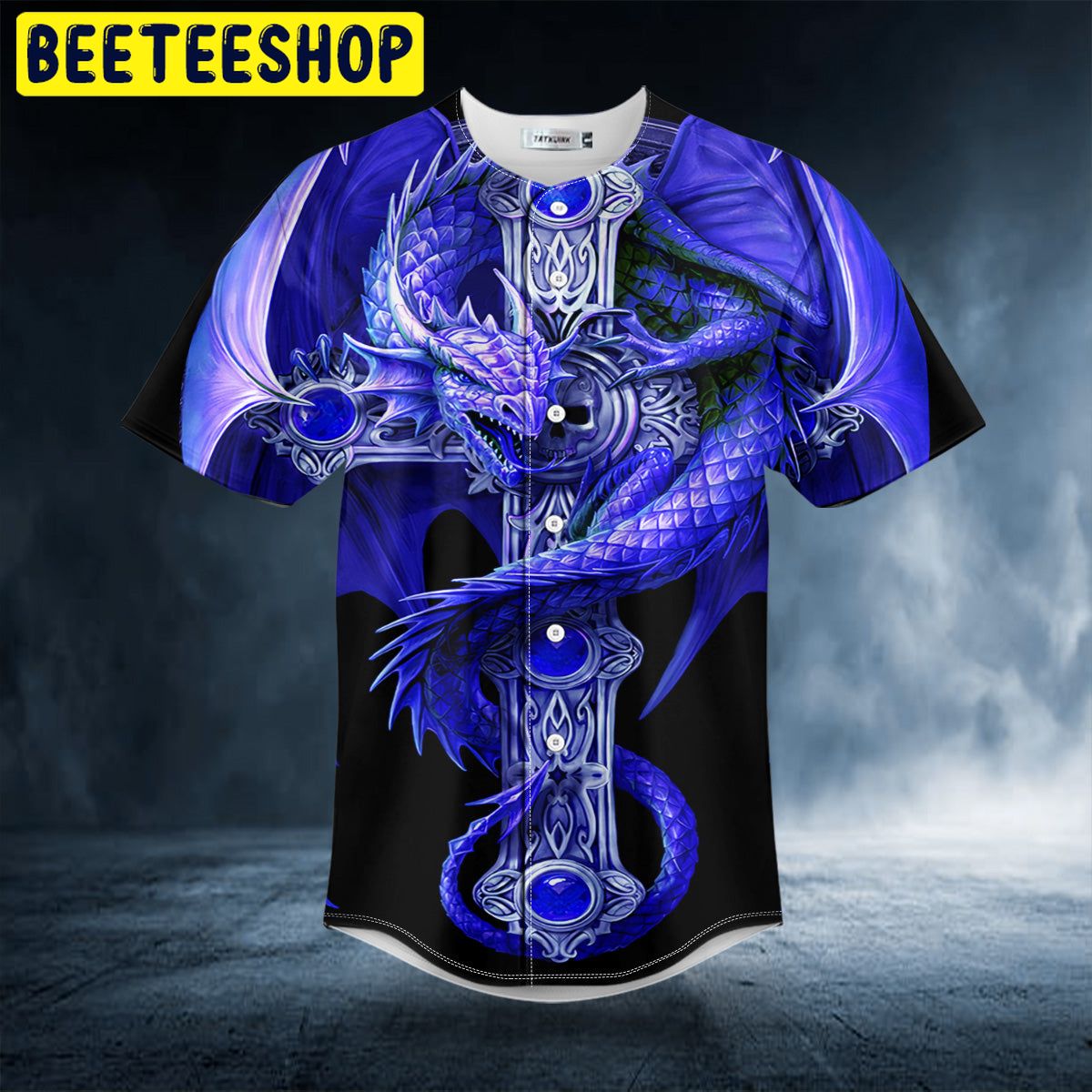Blue Gothic Dragon Trending Baseball Jersey Blue Gothic Dragon Trending Baseball Jersey