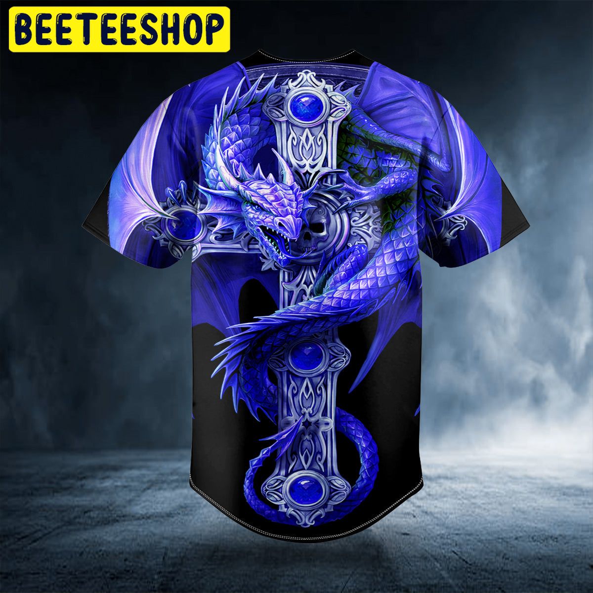 Blue Gothic Dragon Trending Baseball Jersey Blue Gothic Dragon Trending Baseball Jersey