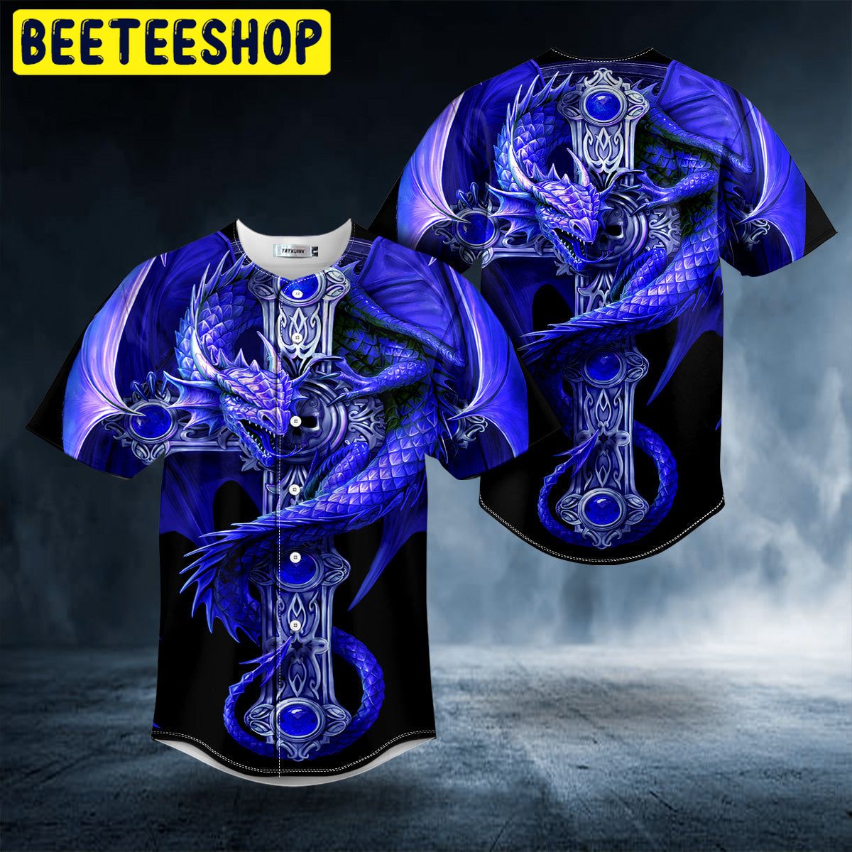 Blue Gothic Dragon Trending Baseball Jersey Blue Gothic Dragon Trending Baseball Jersey