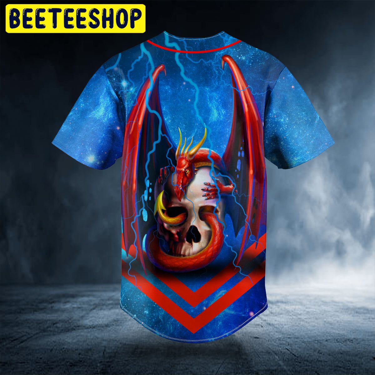 Blue Tentacle Dragon Skull Custom Trending Baseball Jersey Blue Tentacle Dragon Skull Custom Trending Baseball Jersey