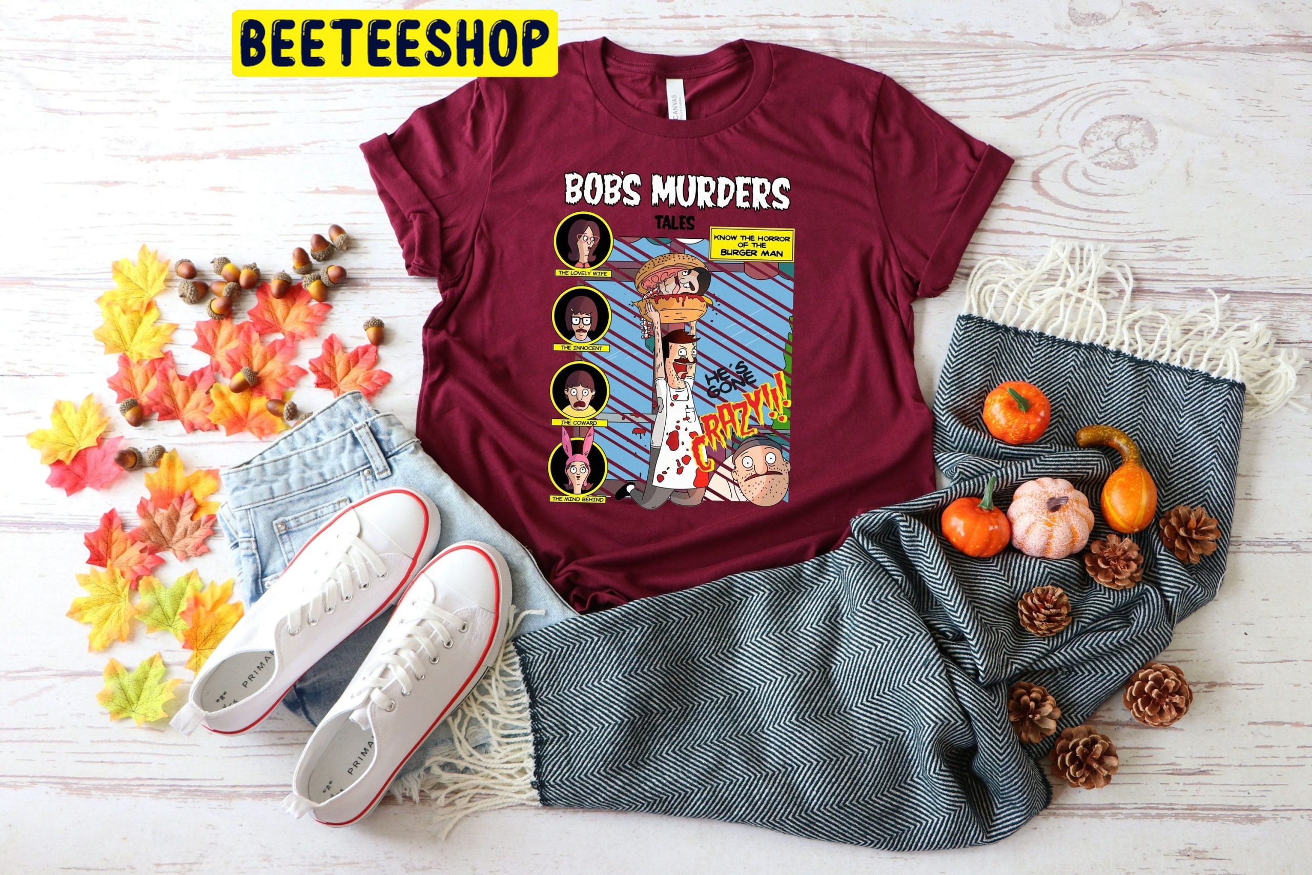 Bob's Burgers Family Halloween Bob Murders Tales Trending Unisex Shirt Bob's Burgers Family Halloween Bob Murders Tales Trending Unisex Shirt