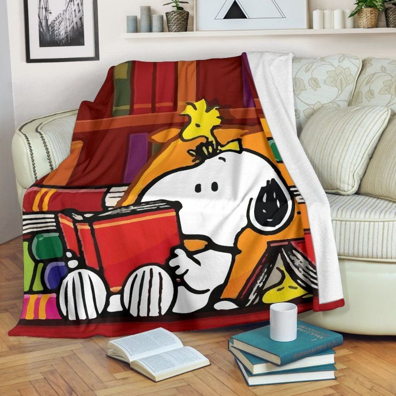 Bookworm Snoopy And Woodstock For Book Lovers Fleece Blanket Throw Blanket Bookworm Snoopy And Woodstock For Book Lovers Fleece Blanket Throw Blanket