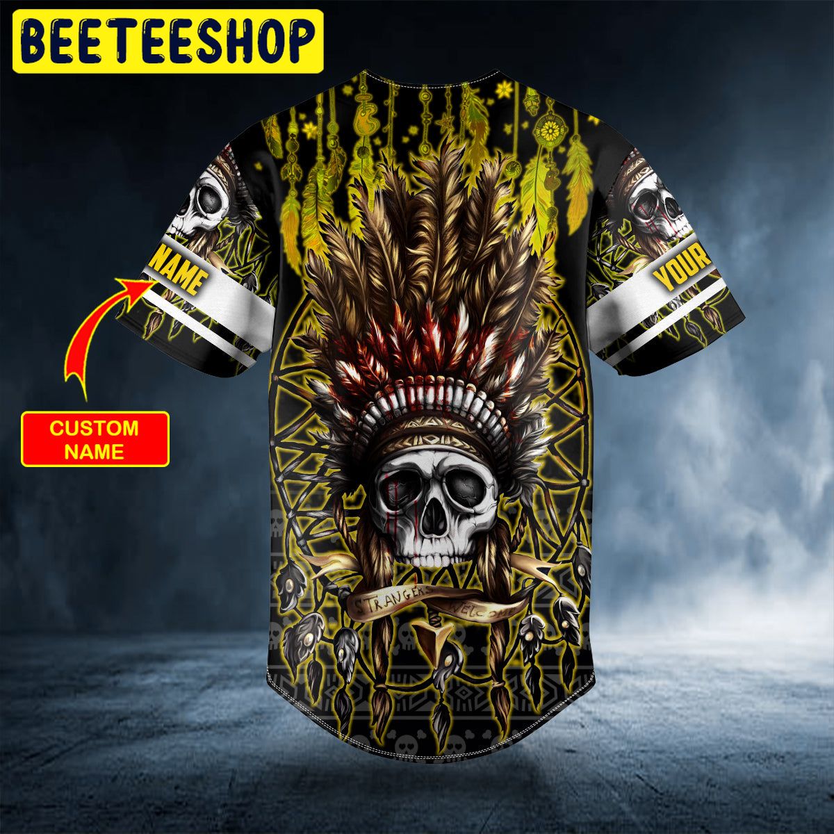 Brocade Pattern 12 Native Skull Custom Trending Baseball Jersey Brocade Pattern 12 Native Skull Custom Trending Baseball Jersey