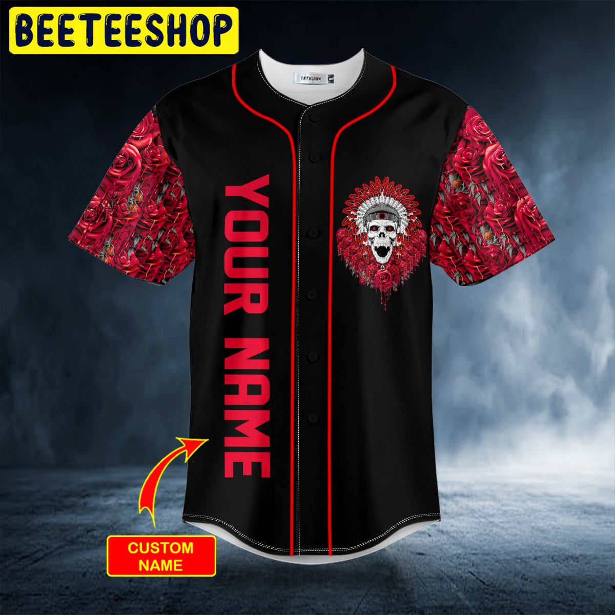 Brocade Pattern 15 Native Skull Custom Trending Baseball Jersey Brocade Pattern 15 Native Skull Custom Trending Baseball Jersey