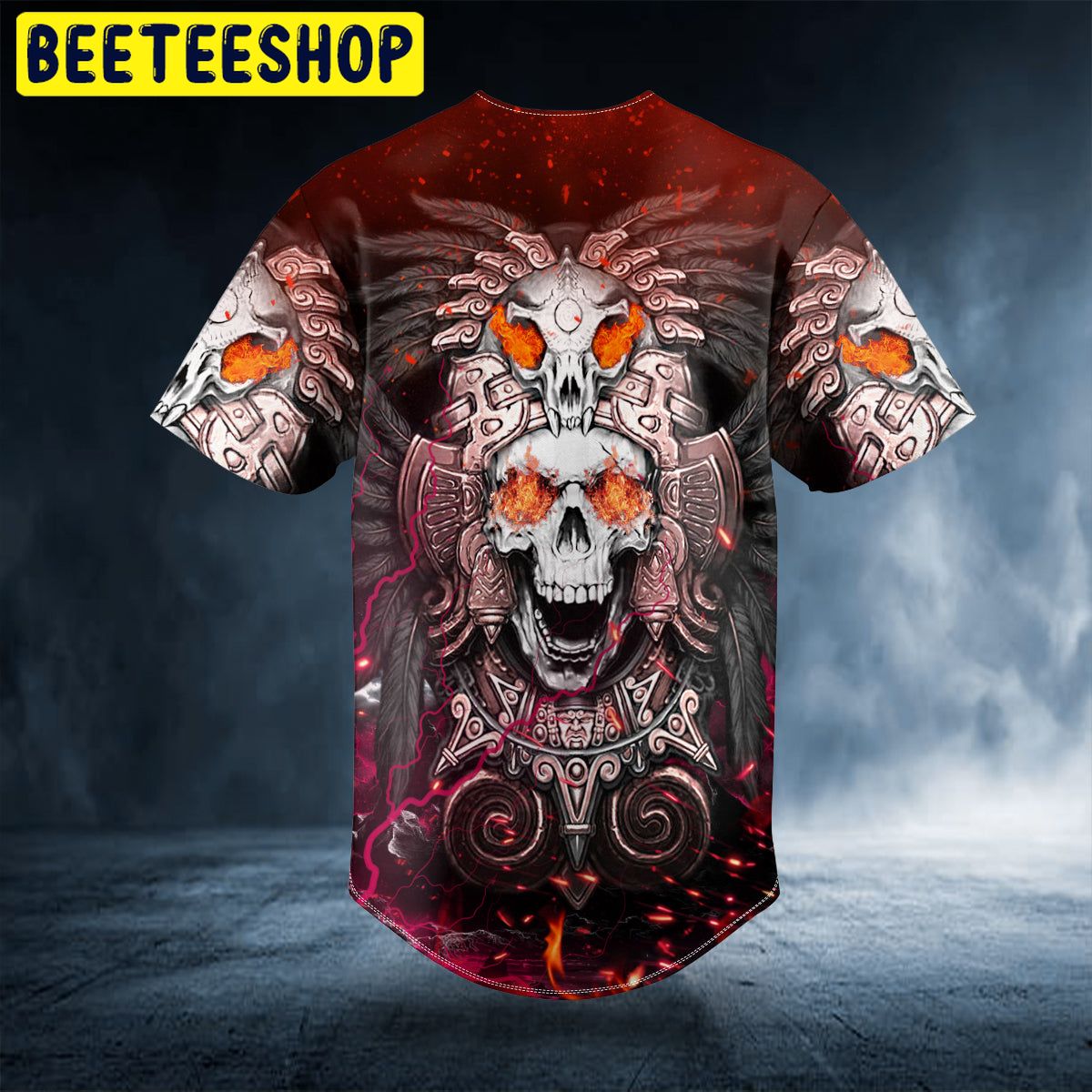 Brocade Pattern 8 Native Skull Trending Baseball Jersey Brocade Pattern 8 Native Skull Trending Baseball Jersey