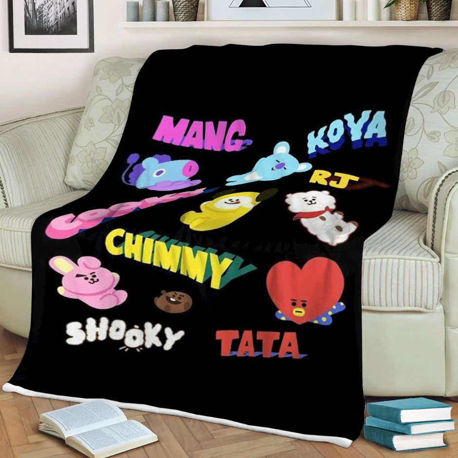 Bts Bt21 Bangtan Army Fan Art Cartoon Christmas Comfy Sofa Throw Blanket Bts Bt21 Bangtan Army Fan Art Cartoon Christmas Comfy Sofa Throw Blanket