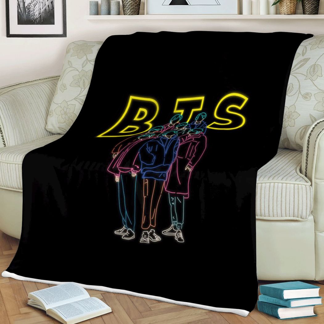 Bts Bt21 Bangtan Army Fan Art Cartoon Neon Christmas Comfy Sofa Throw Blanket Bts Bt21 Bangtan Army Fan Art Cartoon Neon Christmas Comfy Sofa Throw Blanket