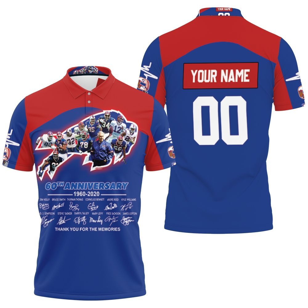 Buffalo Bills 2020 Afc East Division Champs 60th Anniversary Legend With Sign Personalized 3D All Over Print Polo Shirt Buffalo Bills 2020 Afc East Division Champs 60th Anniversary Legend With Sign Personalized 3D All Over Print Polo Shirt