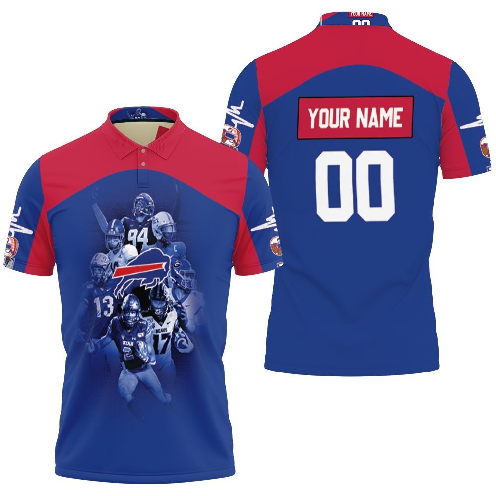 Buffalo Bills 60th Anniversary Great Players Personalized 3D All Over Print Polo Shirt Buffalo Bills 60th Anniversary Great Players Personalized 3D All Over Print Polo Shirt