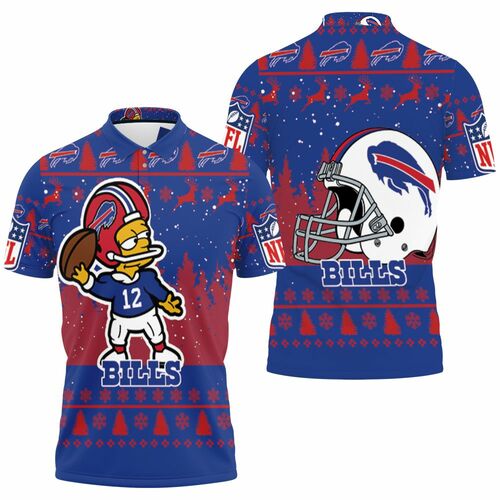 Buffalo Bills Number 12 The Simpsons Cartoon Art Style 3D All Over Print Polo Shirt Buffalo Bills Number 12 The Simpsons Cartoon Art Style 3D All Over Print Polo Shirt