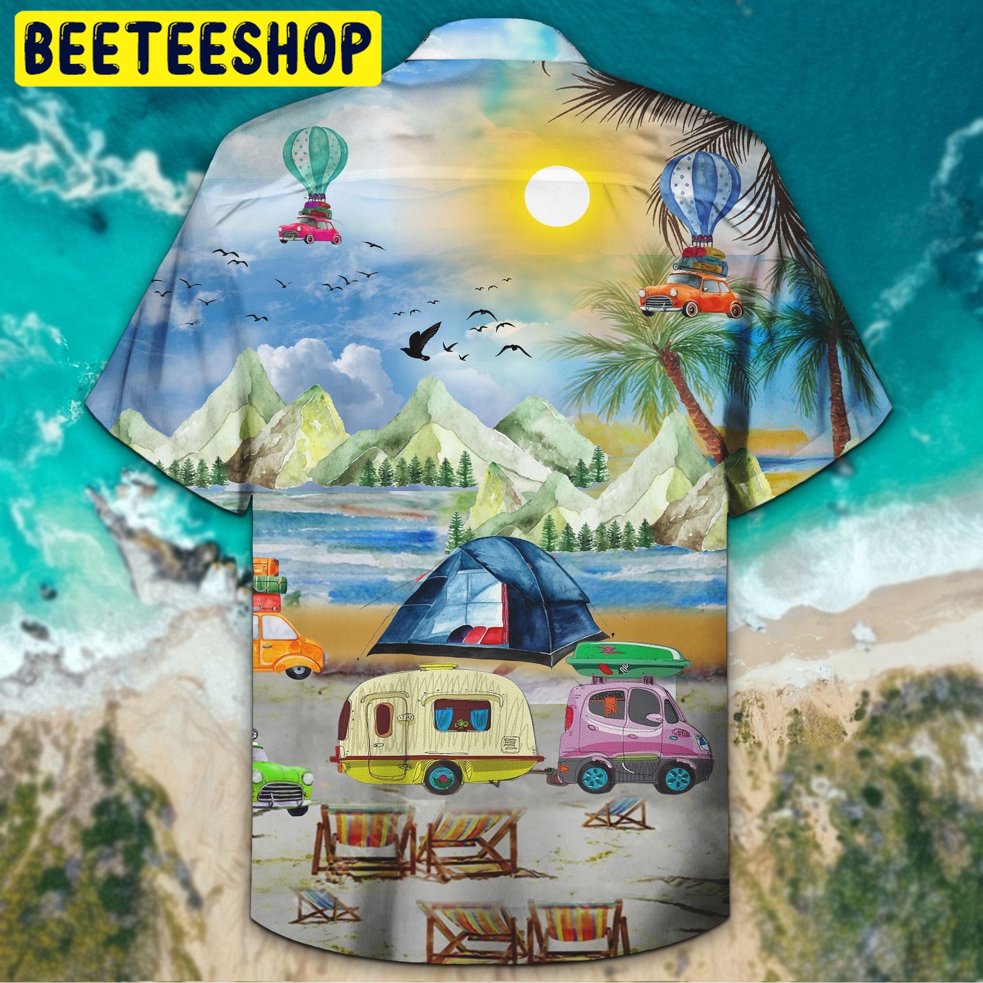 Camping Beautiful 3D All Over Printed Trending Hawaiian Shirt Camping Beautiful 3D All Over Printed Trending Hawaiian Shirt