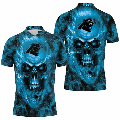 Carolina Panthers Steelers Nfl Fans Skull 3D All Over Print Polo Shirt Carolina Panthers Steelers Nfl Fans Skull 3D All Over Print Polo Shirt
