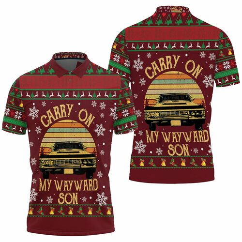 Carry On My Wayward Son Supernatural Retro Ugly Christmas 3d 3D All Over Print Polo Shirt Carry On My Wayward Son Supernatural Retro Ugly Christmas 3d 3D All Over Print Polo Shirt