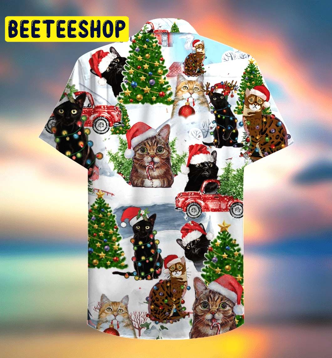 Cat Christmas Santa Trending Hawaiian Shirt Cat Christmas Santa Trending Hawaiian Shirt