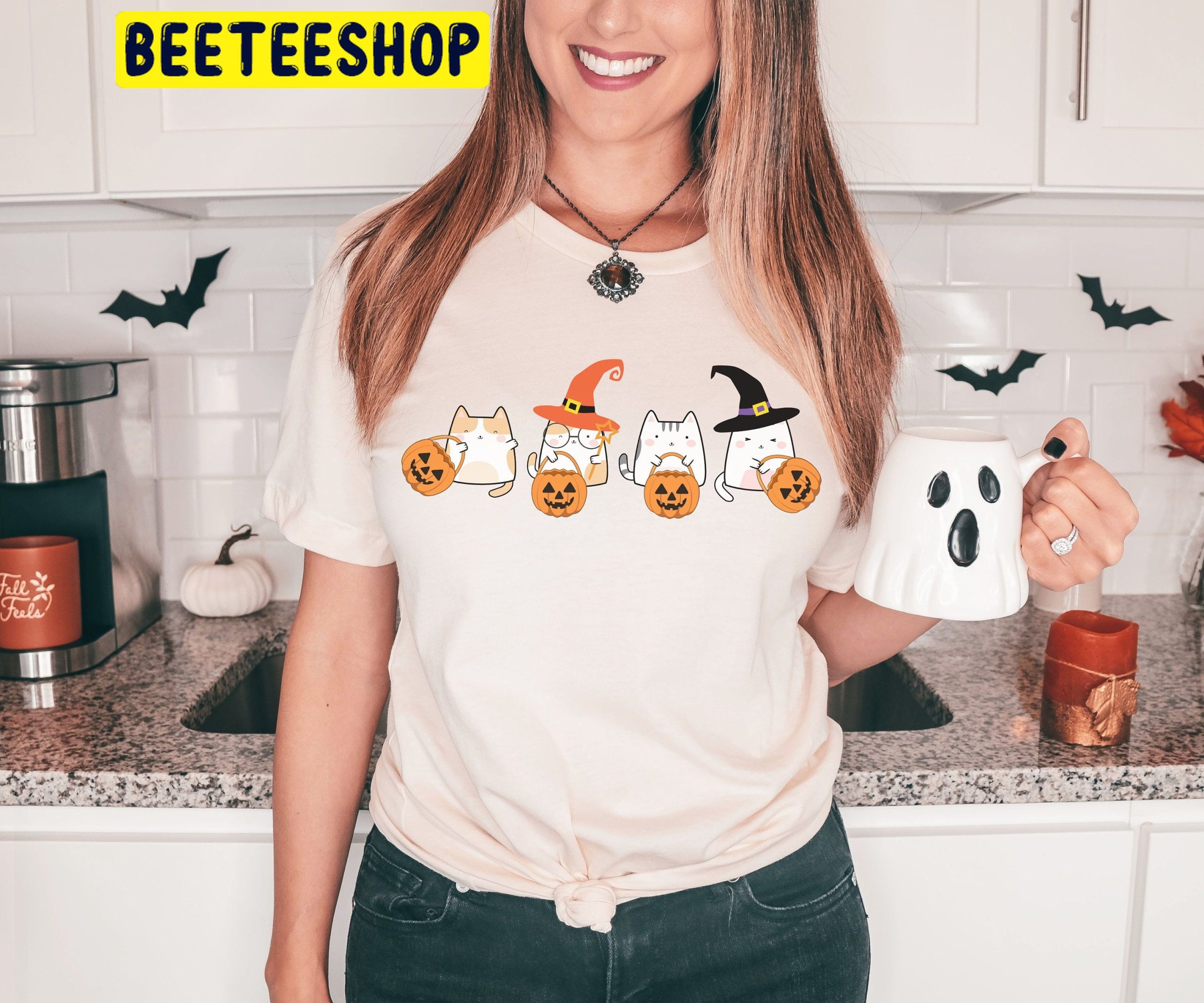 Cat Kawaii Happy Halloween Trending Unisex Shirt Cat Kawaii Happy Halloween Trending Unisex Shirt