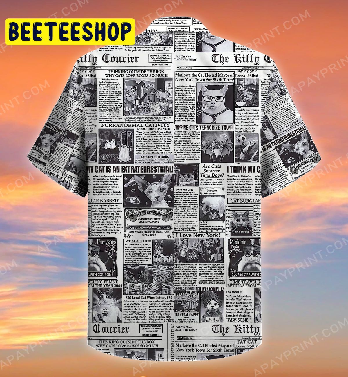 Cat Newspaper Trending Hawaiian Shirt Cat Newspaper Trending Hawaiian Shirt