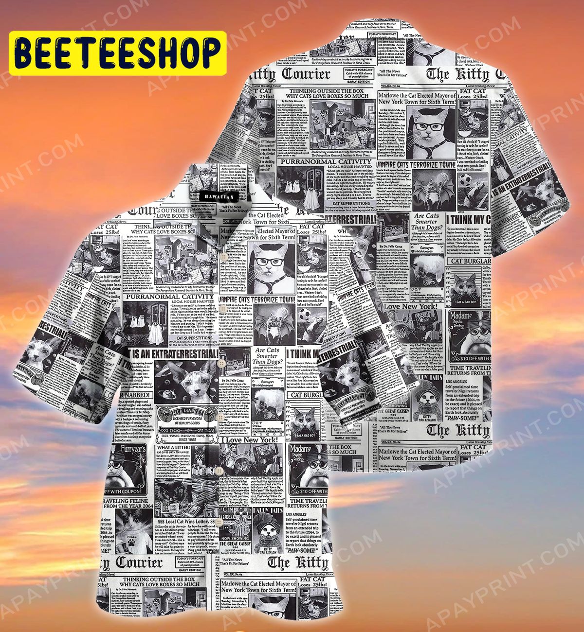 Cat Newspaper Trending Hawaiian Shirt Cat Newspaper Trending Hawaiian Shirt