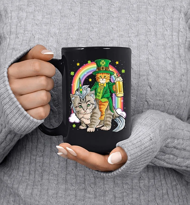 Cat Unicorn Leprechaun St Patricks Day Caticorn Beer Mug Cat Unicorn Leprechaun St Patricks Day Caticorn Beer Mug
