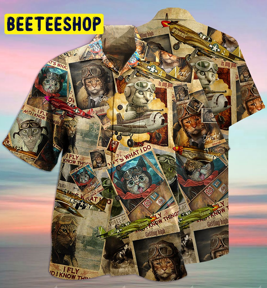 Cats Amazing Pilot Cat Trending Hawaiian Shirt Cats Amazing Pilot Cat Trending Hawaiian Shirt